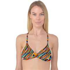 Fabric Texture Color Pattern Reversible Tri Bikini Top by Nexatart