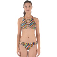 Fabric Texture Color Pattern Perfectly Cut Out Bikini Set by Nexatart