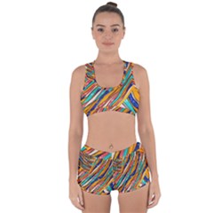 Fabric Texture Color Pattern Racerback Boyleg Bikini Set by Nexatart