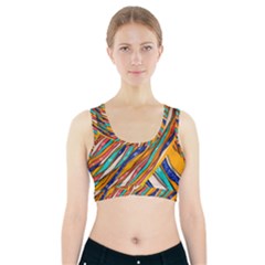 Fabric Texture Color Pattern Sports Bra With Pocket by Nexatart