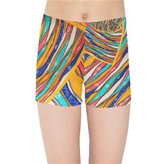 Fabric Texture Color Pattern Kids Sports Shorts by Nexatart