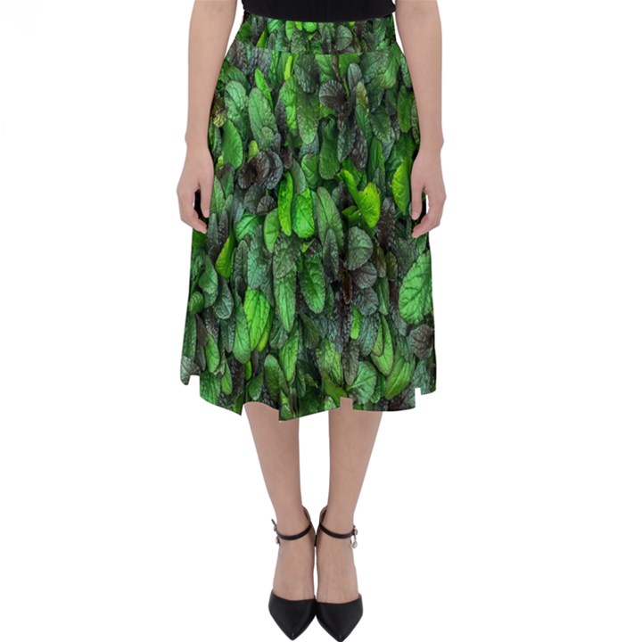 The Leaves Plants Hwalyeob Nature Folding Skater Skirt