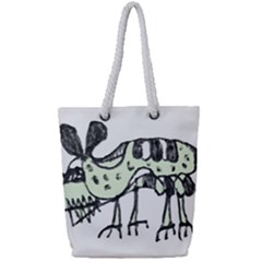 Monster Rat Pencil Drawing Illustration Full Print Rope Handle Tote (small) by dflcprints