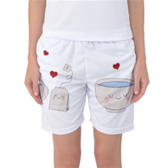 Cute Tea Women s Basketball Shorts by Valentinaart