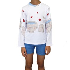 Cute Tea Kids  Long Sleeve Swimwear by Valentinaart