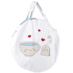 Cute Tea Giant Round Zipper Tote by Valentinaart