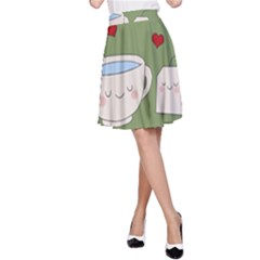 Cute Tea A-line Skirt by Valentinaart