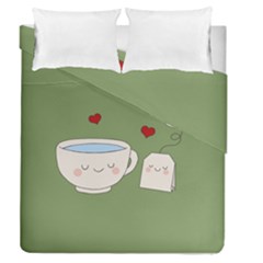 Cute Tea Duvet Cover Double Side (queen Size) by Valentinaart