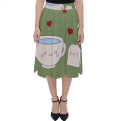 Cute Tea Folding Skater Skirt by Valentinaart