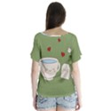 Cute Tea V-Neck Flutter Sleeve Top View2