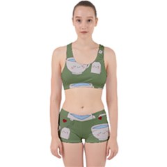 Cute Tea Work It Out Sports Bra Set by Valentinaart