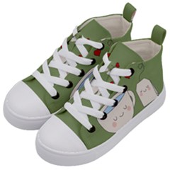 Cute Tea Kid s Mid-top Canvas Sneakers