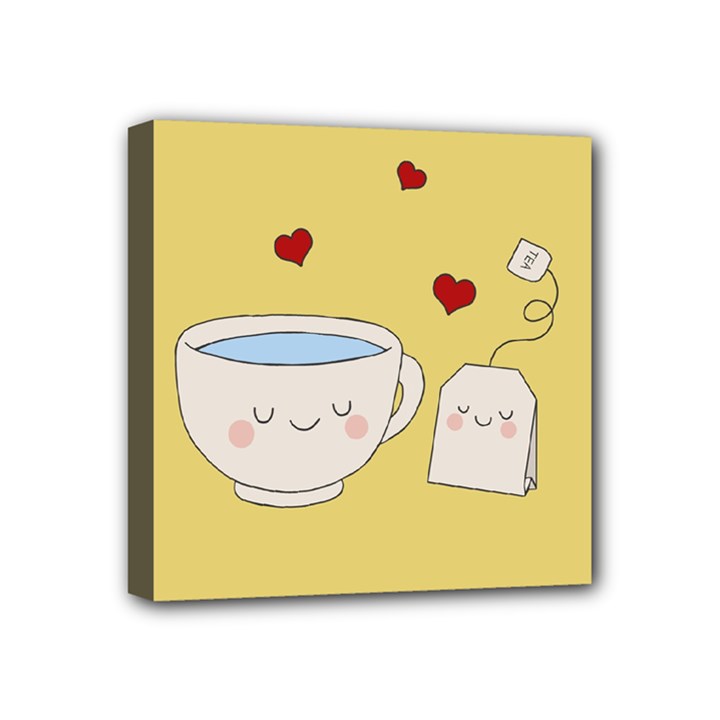 Cute Tea Mini Canvas 4  x 4 