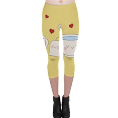 Cute Tea Capri Leggings  by Valentinaart