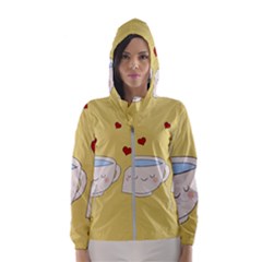 Cute Tea Hooded Wind Breaker (women) by Valentinaart