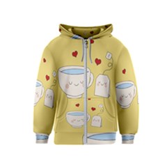 Cute Tea Kids  Zipper Hoodie by Valentinaart