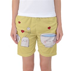 Cute Tea Women s Basketball Shorts by Valentinaart