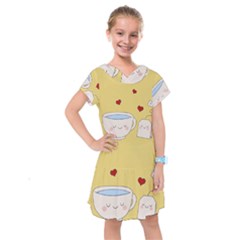 Cute Tea Kids  Drop Waist Dress by Valentinaart