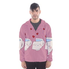 Cute Tea Hooded Wind Breaker (men) by Valentinaart