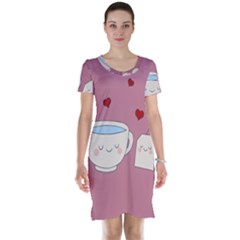 Cute Tea Short Sleeve Nightdress by Valentinaart