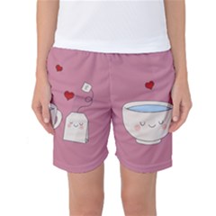 Cute Tea Women s Basketball Shorts by Valentinaart