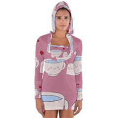 Cute Tea Long Sleeve Hooded T-shirt by Valentinaart