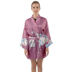 Cute Tea Long Sleeve Kimono Robe