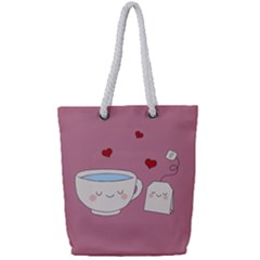 Cute Tea Full Print Rope Handle Tote (small) by Valentinaart