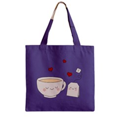 Cute Tea Zipper Grocery Tote Bag by Valentinaart