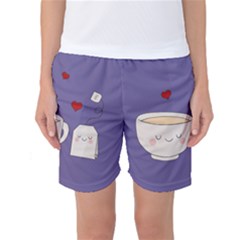 Cute Tea Women s Basketball Shorts by Valentinaart