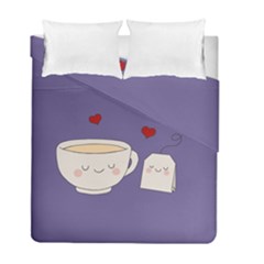 Cute Tea Duvet Cover Double Side (full/ Double Size) by Valentinaart