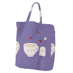 Cute Tea Giant Grocery Zipper Tote