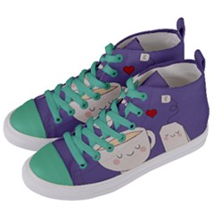 Cute Tea Women s Mid-top Canvas Sneakers