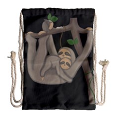 Cute Sloth Drawstring Bag (large) by Valentinaart