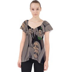 Cute Sloth Lace Front Dolly Top