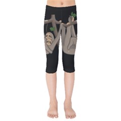 Cute Sloth Kids  Capri Leggings  by Valentinaart