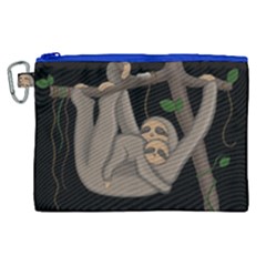 Cute Sloth Canvas Cosmetic Bag (xl) by Valentinaart