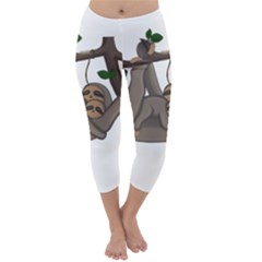 Cute Sloth Capri Winter Leggings  by Valentinaart