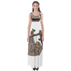 Cute Sloth Empire Waist Maxi Dress by Valentinaart