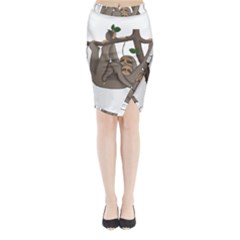 Cute Sloth Midi Wrap Pencil Skirt by Valentinaart