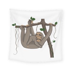 Cute Sloth Square Tapestry (small) by Valentinaart