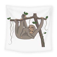 Cute Sloth Square Tapestry (large) by Valentinaart