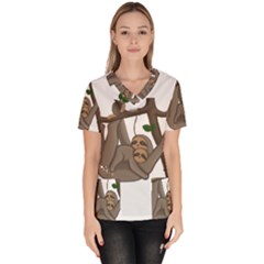 Cute Sloth Scrub Top