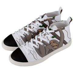 Cute Sloth Men s Mid-top Canvas Sneakers