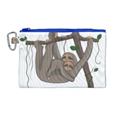 Cute Sloth Canvas Cosmetic Bag (large)