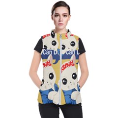 Feminist Cat Women s Puffer Vest by Valentinaart