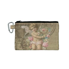 Cupid - Vintage Canvas Cosmetic Bag (small) by Valentinaart