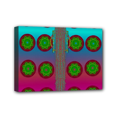 Meditative Abstract Temple Of Love And Meditation Mini Canvas 7  X 5  by pepitasart