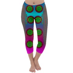 Meditative Abstract Temple Of Love And Meditation Capri Winter Leggings  by pepitasart