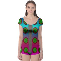 Meditative Abstract Temple Of Love And Meditation Boyleg Leotard  by pepitasart